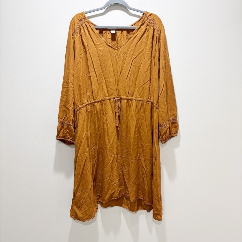 Old Navy Women's V-Neck Drawstring Tunic in Auburn Brown Peasant XXL